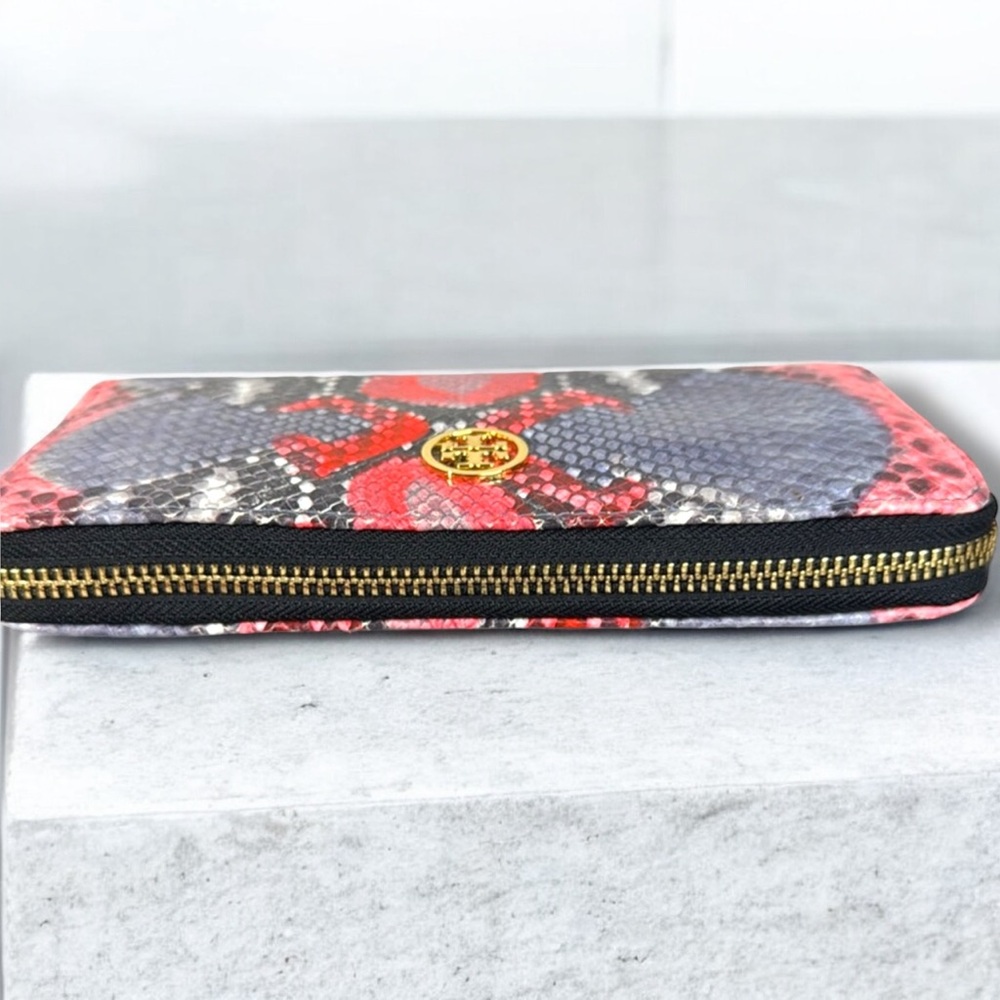 Tory Burch Python Leather Zip Around Continental … - image 6